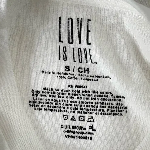 Love Is Love Pronouns TShirt White Size Small