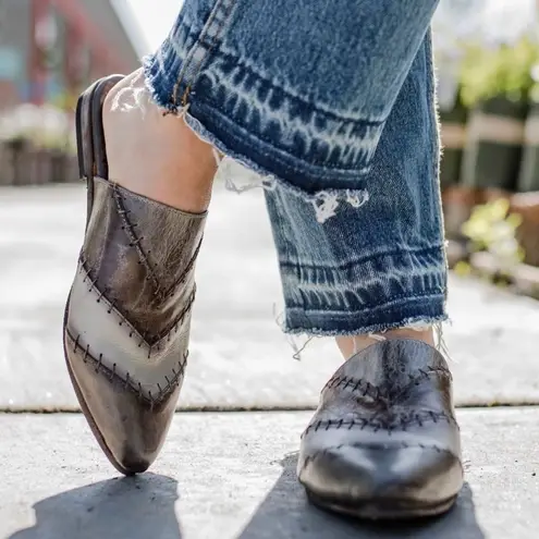 FREEBIRD by Steven Freebird Nola Leather Mules slides size 7 brown stitched