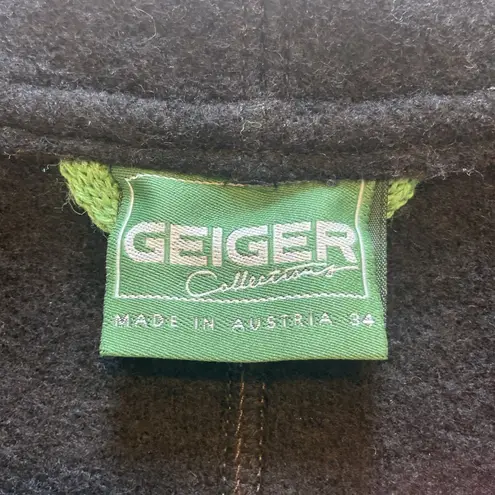 Geiger Boiled Wool Sweater Cardigan Jacket Size 34 Austria Brown Blazer Vintage