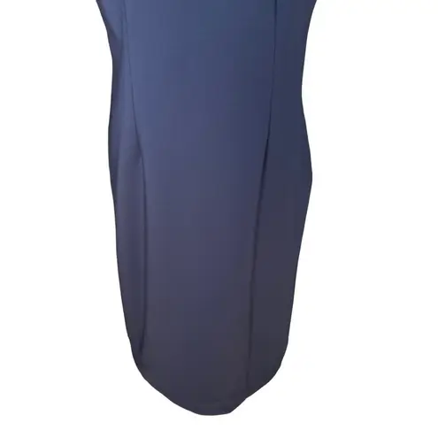 T Tahari Women’s Scuba Sheath Sleeveless Dress Size 14 Navy Crisscross Back