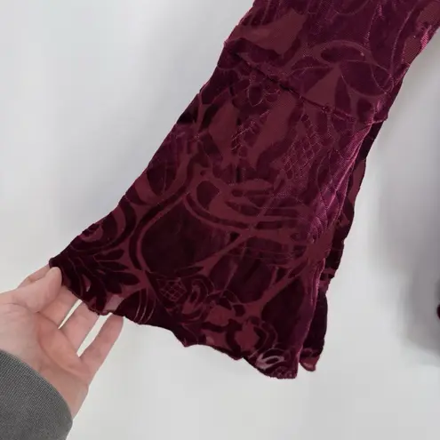 Ultra Pink Fairy Top Womens XL Purple Velvet Flare Sleeve Hippie Boho Whimsigoth