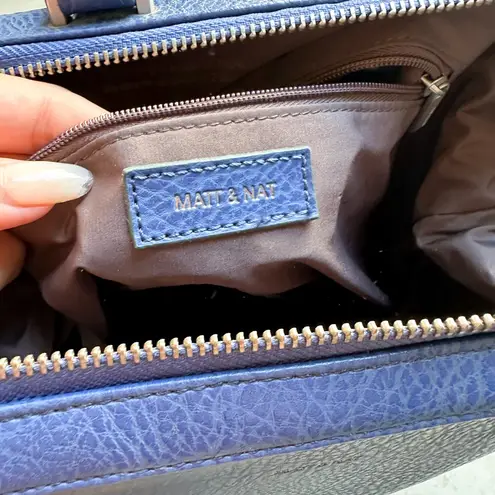 Matt & Nat Blue Vegan Leather Backpack Pebbled leather