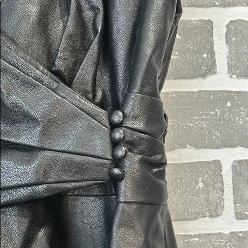 Maeve Faux Leather Wrap Mini Dress SOLD OUT ONLINE EUC