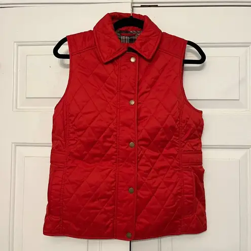 LL Bean Quilted Vest Burnt Orange Red Size XS Gorpcore Preppy New England Warm
