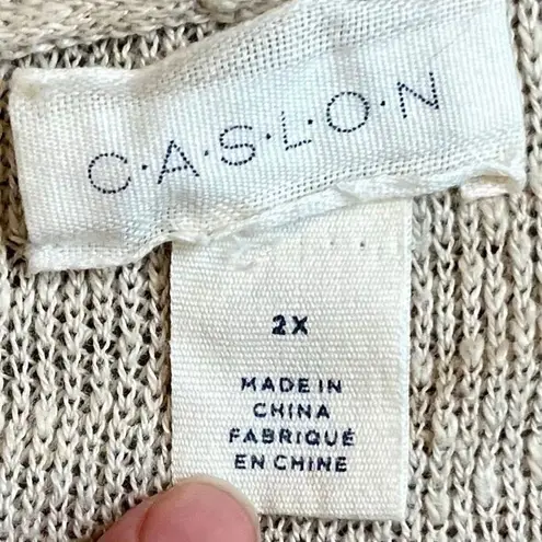 Caslon Cream Open Front Long Sleeve Cardigan 2X