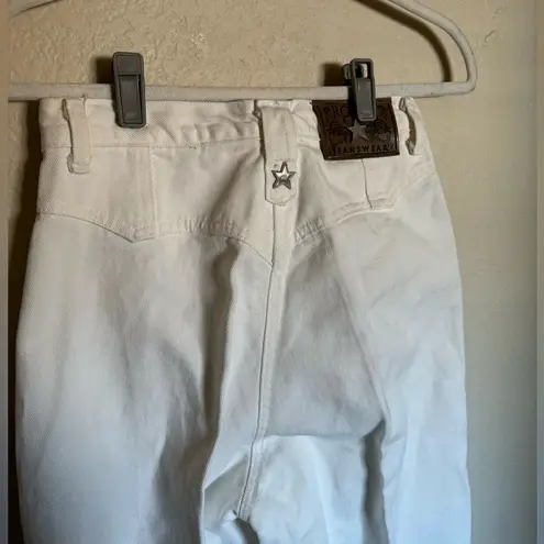 Vintage Western Roper Jeans Studded Stars Mom Fit Straight Leg Sz 2 Tall White