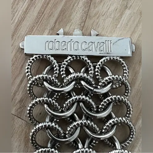 Roberto Cavalli Stunning Ladies Watch Blue Multifaceted Crystal Chain Bracelet