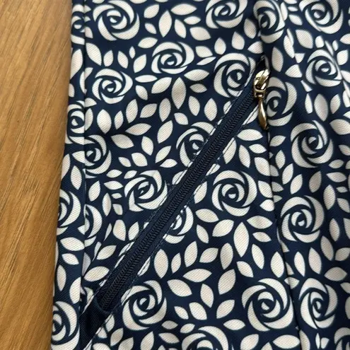 Bermuda Sands Navy & White Floral Dress Size M Blue Size M