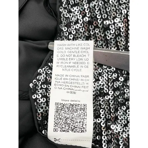 Sequin Side Tie Tank Top Small NYE Club Party Showgirl Glam Festival Shein Bae Silver