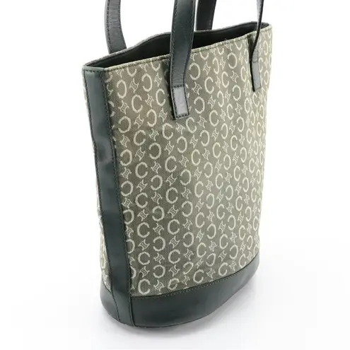 CELINE TOTE BAG IN MACADAM CANVAS & LEATHER GRAY SIGNATURE PRINT TOTE BAG