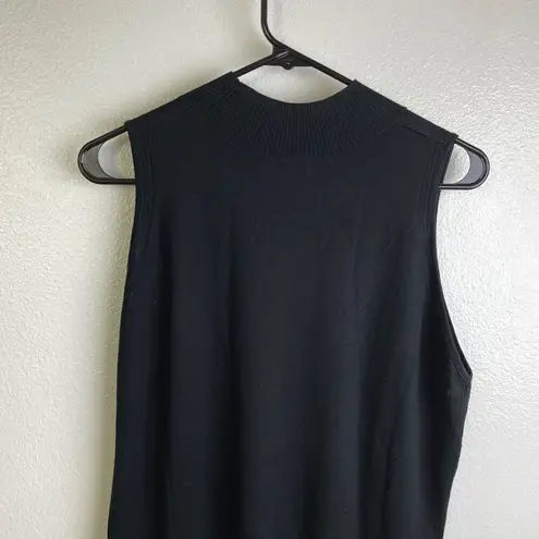 Anatomie Silk Wool Cashmere Sweater XL Black Sleeveless Knit *Flaw/Hole