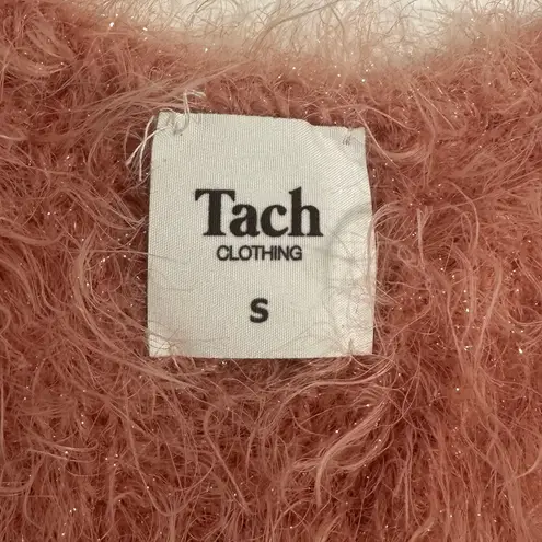 TACH Pink Boxy Crop Top with Fuzzy Texture Size S