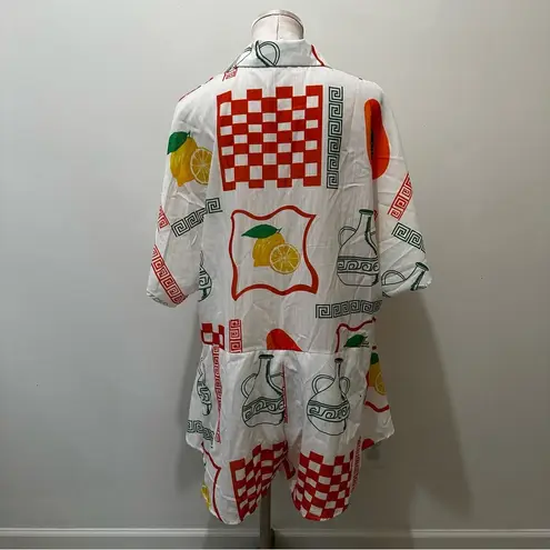 Petal and Pup NWT Sebastian Playsuit White Orange Romper Women’s size Large citrus