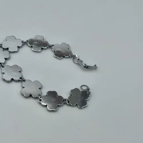 Pink abalone four leaf clover shamrock bracelet