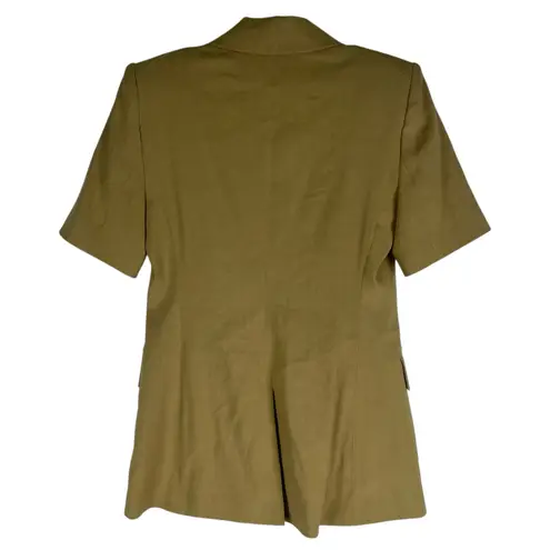 Veronica Beard Atwood Short Sleeve Linen Dickey Jacket Khaki Size 2