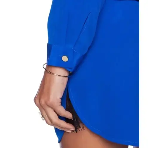 Karina Grimaldi Paolo Romper Cobalt Royal Blue Silk Size Small Lace Revolve