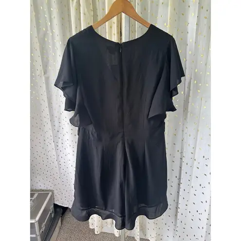 City Chic NWT Women's Frill Love Flutter Sleeves Surplice Playsuit Romper 14