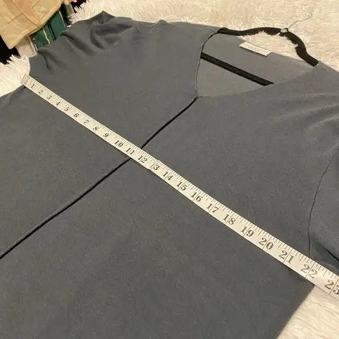 Bryn Walker Bamboo V-Neck Long Sleeve Sunday Shirt in Charcoal Small