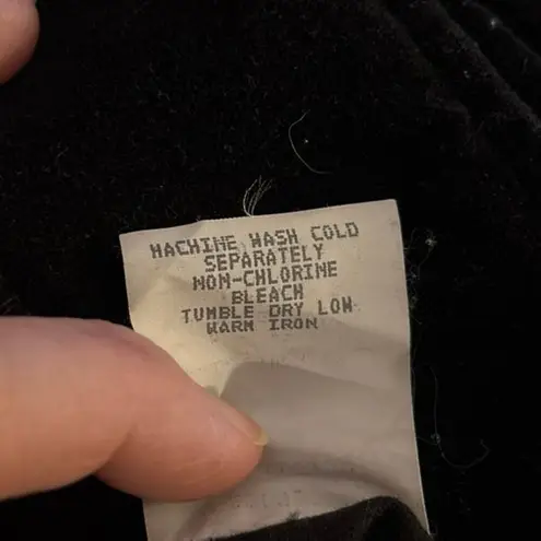 appleseed's Size L Black Velvet Button Front Shacket Shirt Jacket Pockets USA