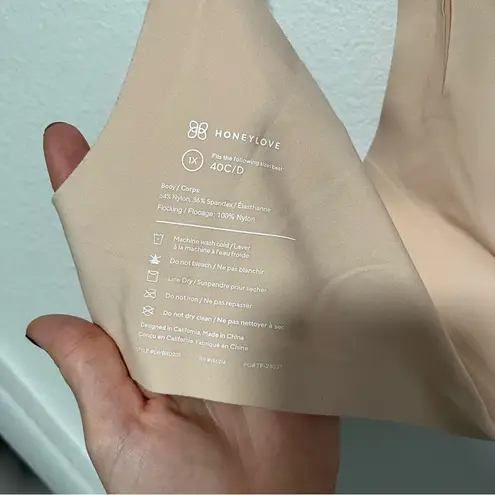 HoneyLove Silhouette Bra 1X 40 C/D Sand Wireless Lifting Comfort Tan