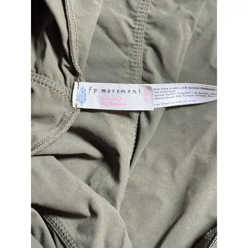 Free People  Going For A Runsie Olive Green Sleeveless Hooded Shorts Romper‎ XS