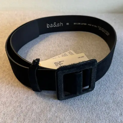 Ba&sh NWT Betty Suede Square Buckle Belt in Black Size 85 (29in)