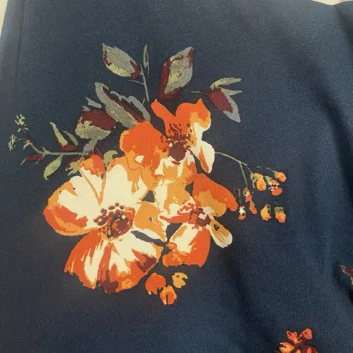 Nine Britton Vivienne Knit Midi Dress Navy Floral Stretch Size 2X Wrap Cottage