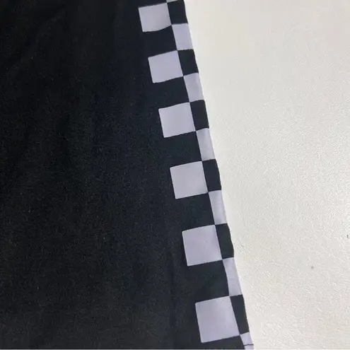 Rue 21 Women's Sporty Athletic Biker Shorts With Checkered Side Detail Sz M Black Size M