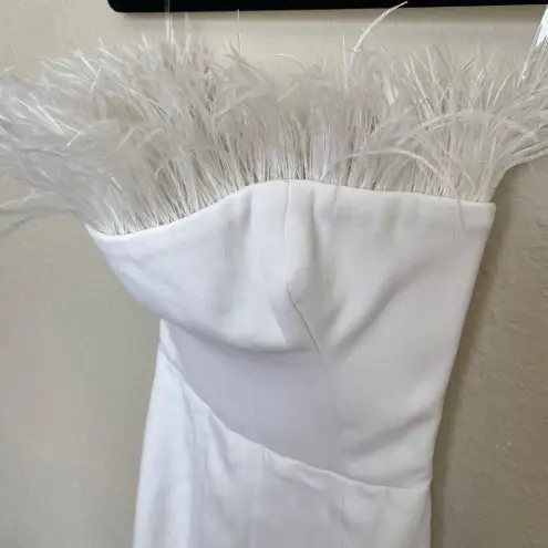 House Of CB House of‎ CB 'Bianca' White Feather Strapless Dress NWOT size XS