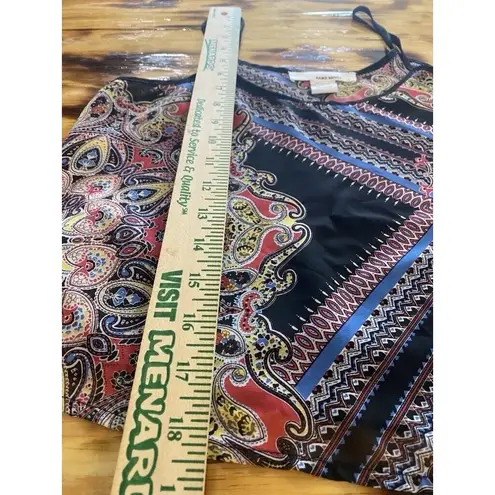 Sans Souci Tank Top Size XS Semi-sheer geometric print Festival Colorful