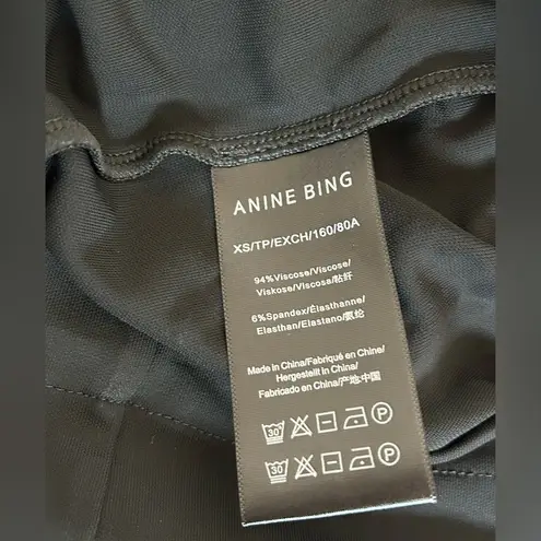 ANINE BING Amaya knot detail mini Dress in Black sz XS nwt