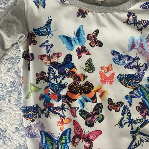 Boston Proper Colorful Butterfly Print Whimsical Crewneck Sweatshirt Size Small