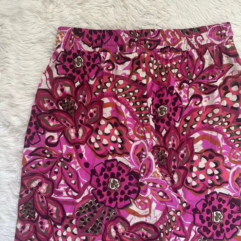 Johnny Was Pants Dreams of Vivanna 100% Silk Easy Pant Wide Leg Flowy Pink Sz XS