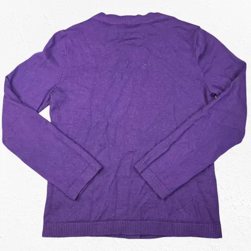 Pendleton Y2K Vintage Purple Gold Button Front Merino Wool Cardigan Size Medium
