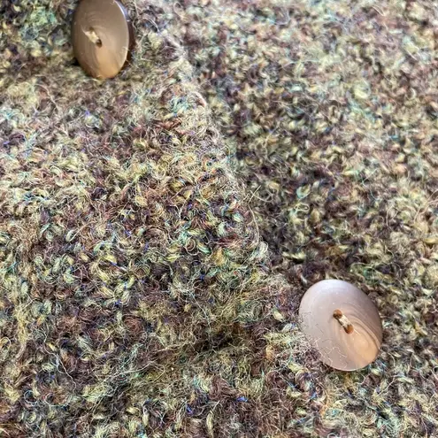 Weave of the Irish Boucle knit Irish cardigan dark green boxy size small