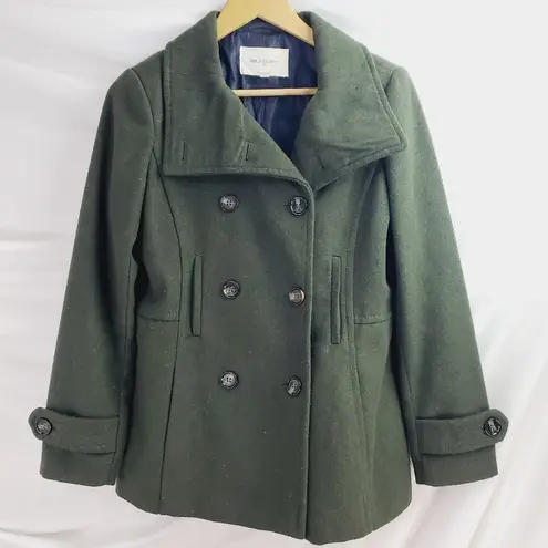 Thread and Supply  Nordstrom Hunter Olive Green Wool Double Breasted Peacoat L