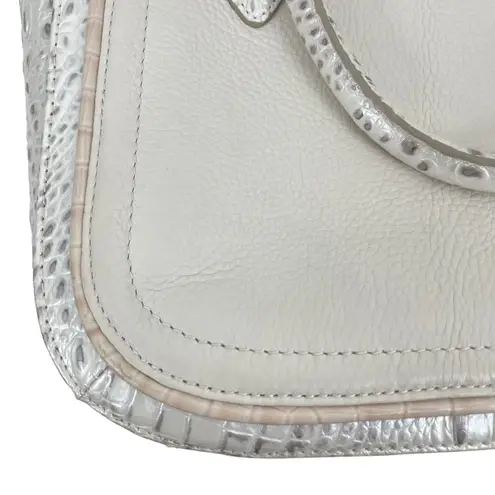 Brahmin Small Lena Satchel Bag Toasted Macaroon Macaroon Marais Leather