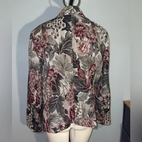 Sag Harbor Vintage Tapestry Floral Blazer Women’s Size 16 Long Sleeve Jacket