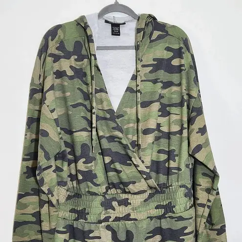 Ashley Stewart Camo Knit Hoodie Dress Size 22/24 Casual Camo Mini Dress