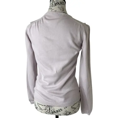 Loro Piana sweater Women's Size 42 Ligth Lavanda Cotton V-Neck Top Long sleeve