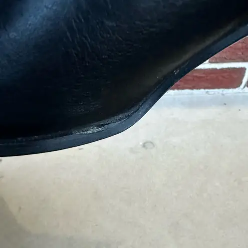 Capezio Black Leather Cowboy Boots Bows Pull-On Foldover Size 8.5