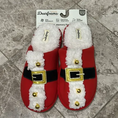 Dearfoams Unisex Ugly Sweater Christmas Slippers Santa Bell’s NEW