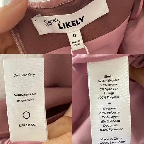 Likely Bartolli Off Shoulder Mermaid Gown Rose Pink 0 NWT