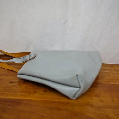 Hashtags Leatherworks Maine Croc Embossed Leather Tote Style Bag Gray