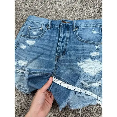 American Eagle  high rise girlfriend jean short distressed denim cut off size 8