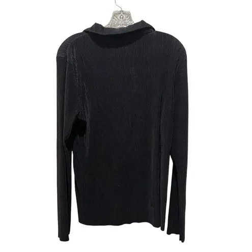 Cyrus Pleated Button Down Collared Shirt Black Women’s Size Large