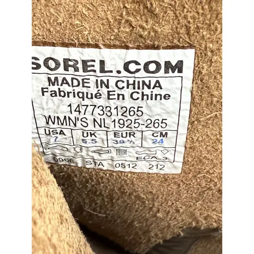 Sorel  Womens Tall Riding Boots 7 US 38.5 EU Brown Beige Leather Suede Side Zip