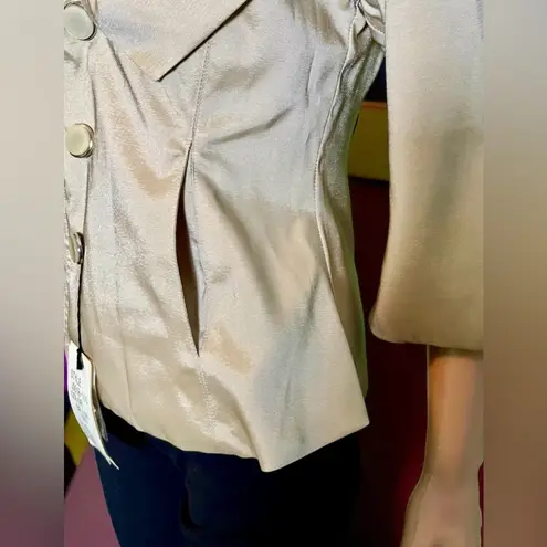 Lindi By Aria Collection Reversible Jacket/ Top. Size Small. Beige Shimmer/Multi Tan