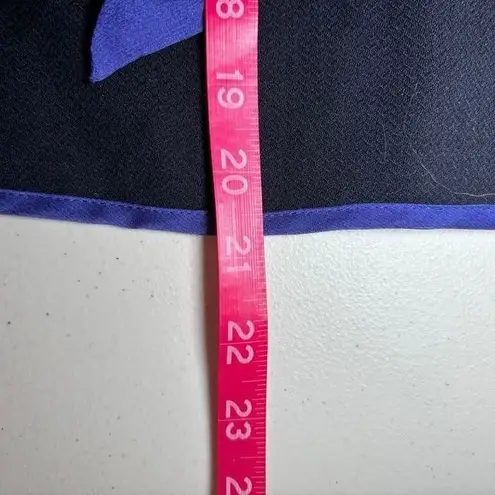 The Limited The Blue Black Sleeveless Dress Large Sheer Top Tie Belt Office Work