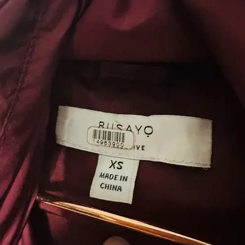 Busayo Collective Ombré Wine Pink Purple Parka Puffer Trench Jacket size XS